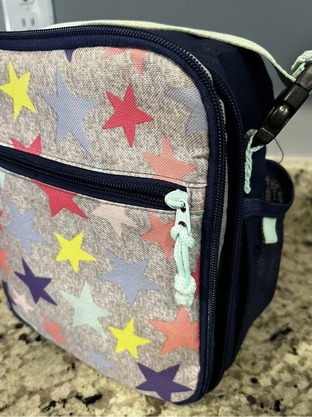 Target Star Print Insulated Lunch Tote w/ Mesh Pocket Side. Zip Closure.